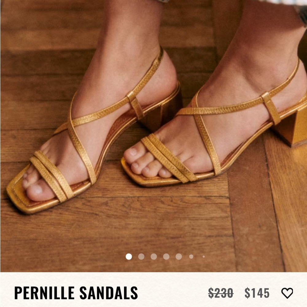 Sezane Pernille Vintage Gold Sandals